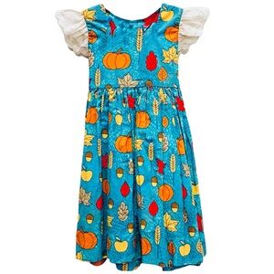 NEW Eleanor Rose Square Neck Button/Tie Back Eyelet Flutter Sleeve Fall Dress